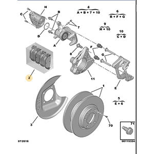 Genuine Peugeot Rear Brake Pads - Peugeot Partner | 1678167980 | 1678167980
