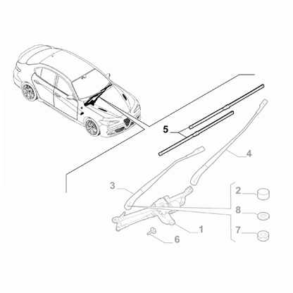 Genuine Wiper Blade Set - Alfa Romeo Giulia 2016-2022 | 71778862