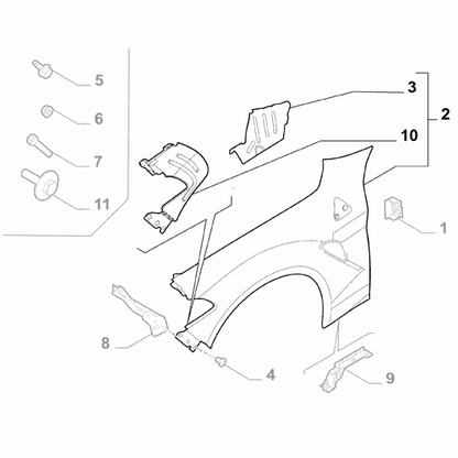 Genuine Front Left Fender - Alfa Romeo Giulia 2016-Owards | 50549517