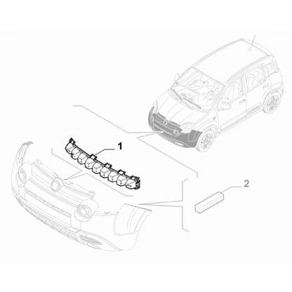 Genuine Front Bumper Wick - Fiat Panda 2012-Onwards | 51977664