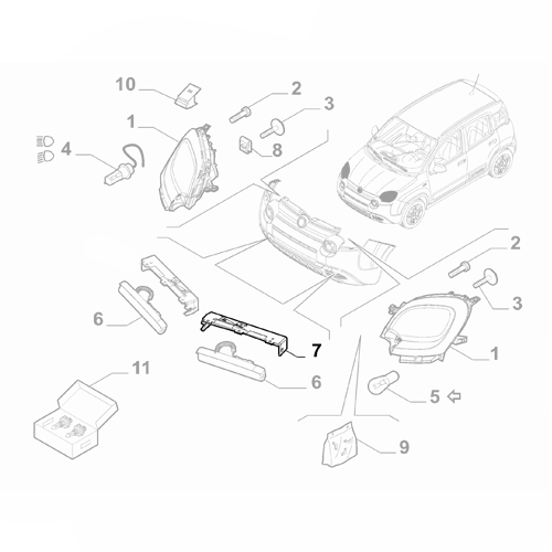 Genuine Front Bumper Right Bracket - Fiat Panda 2012-Onwards | 51978441