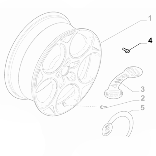 1x Genuine Spare Wheel Stud - Fiat | 52129037