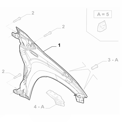 Genuine Front Right Fender - Fiat Panda 2012-Onwards | 51931801