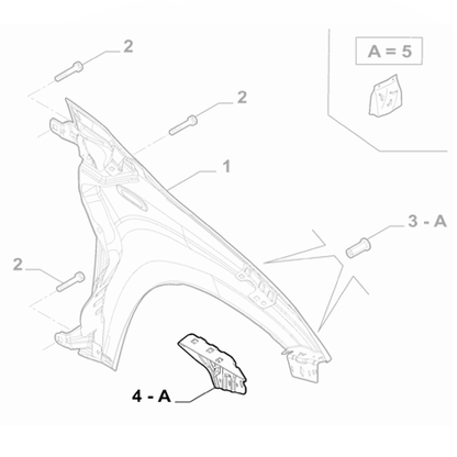 Genuine Front Right Fender Support Bracket - Fiat Panda 2012-Onwards | 51930841