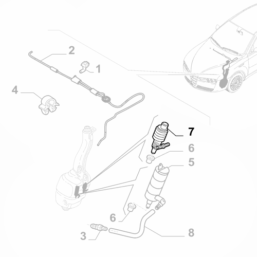 Genuine Front Wiper Electropump - Fiat 500 / Alfa Romeo Giulia | 71740987