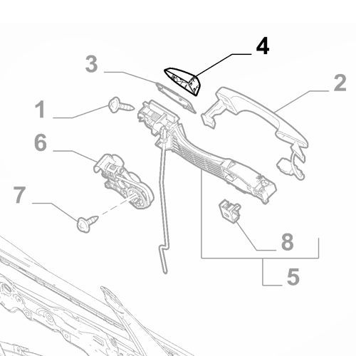 Genuine Front Right Door Handle Plug - Fiat Spider Abarth 2016-2020 | 6000621991