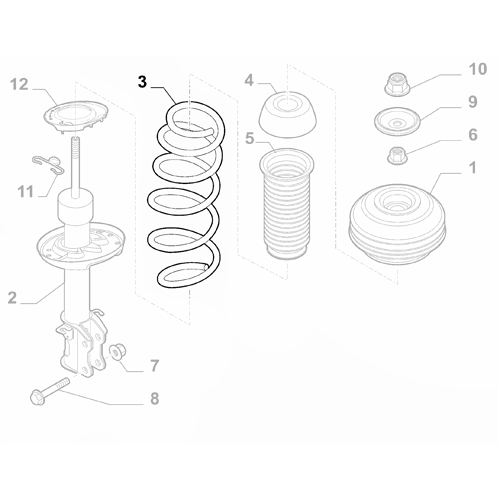 Genuine Front Suspension Spring - Fiat Panda 2012-2022 | 52150021