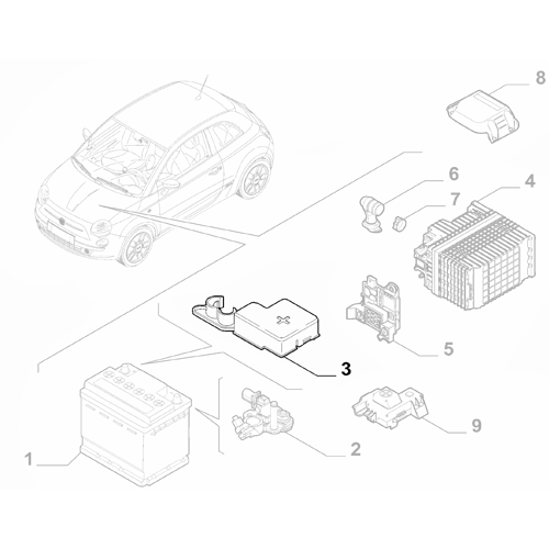 Genuine Battery Cover - Fiat 500 2003-Onwards | 51799832
