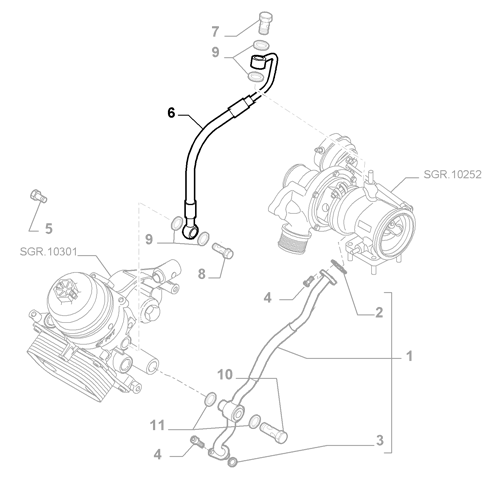 Genuine Turbo Oil Feed Hose - 1.4 Fiat / Alfa Romeo / Abarth | 55215972