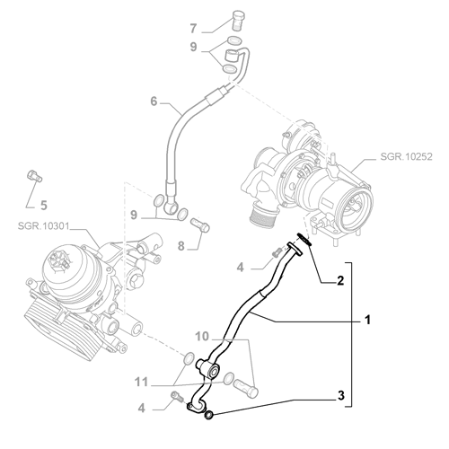 Genuine Oil Pressure Hose - 1.4 Fiat / Alfa Romeo / Abarth  | 55223393