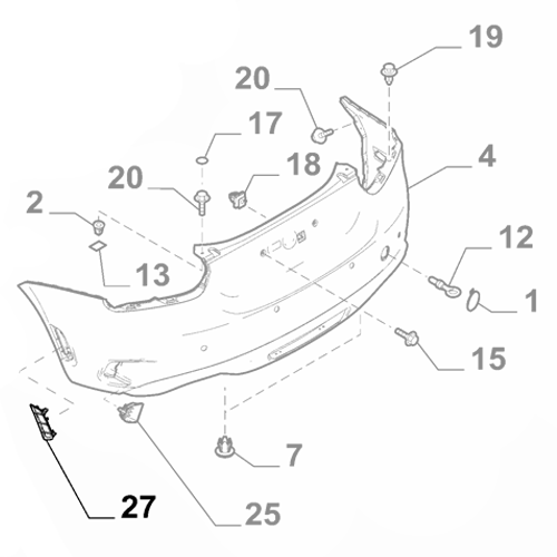 Genuine Left Rear Bumper Trim - Abarth 125 Spider 2016-2020 | 6000621418
