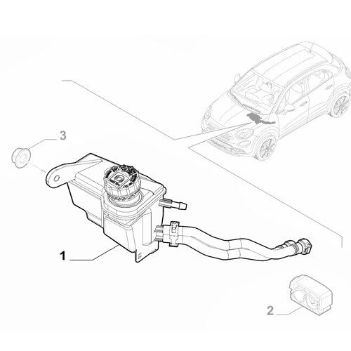 Genuine Brake Reservoir Tank - Fiat 500X / Jeep Renegade RHD | 51934374