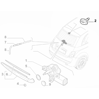 Genuine Rear Windscreen Washer Jet - Fiat 500 / Panda | 735516111