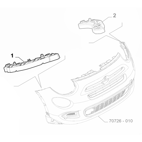 Genuine Right Front Bumper Bracket - Fiat 500X 2015-Onwards | 51937658