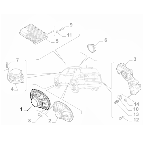 Genuine Full-Range Loud Speaker - Jeep Compass 2014-Onwards | 52195935