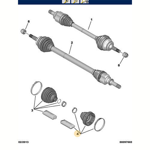 LH Inner CV Gaiter - Peugeot 2008 2013-2016 | 1609941580