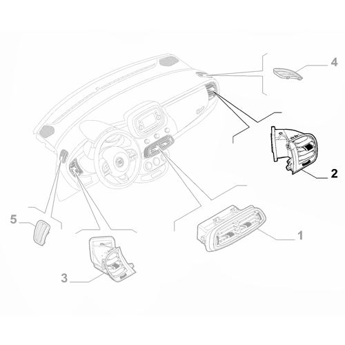 Genuine Right Interior Dash Vent - Fiat 500X 2018-Onwards | 735782108