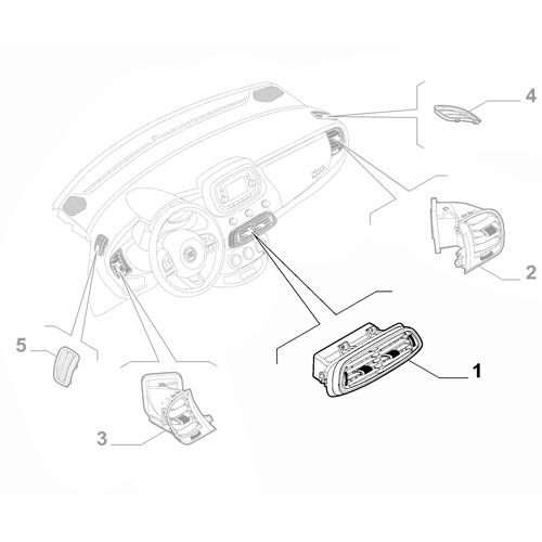 Genuine Front Central Dash Diffuser - Fiat 500X 2018-Onwards | 735783587