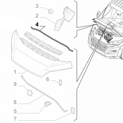 Genuine Bonnet Sealing Gasket - Fiat Ducato 2014-Onwards | 1374362080