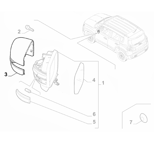 Genuine Left Wing Mirror Cap - Jeep Renegade 2021-2024 | 735694891