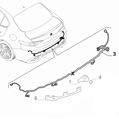Genuine Rear Parking Cable Harness - Alfa Romeo Giulia 2017-2019 | 50546109