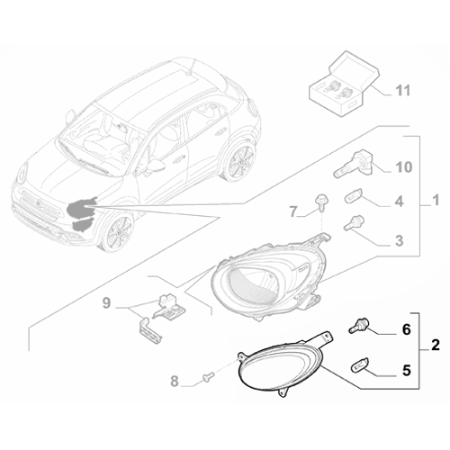 Genuine Right Daytime Running Light - Fiat 500X 2015-2018 | 51937405