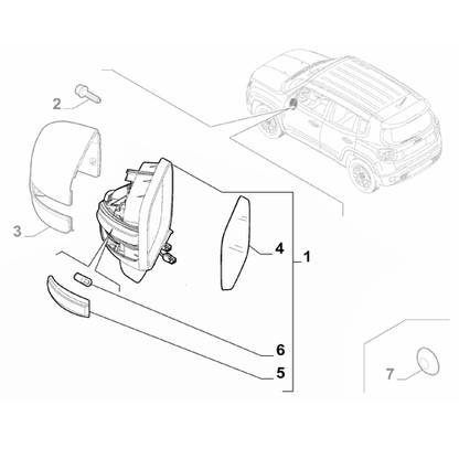 Genuine Right Wing Mirror - Jeep Renegade 2014-Onwards RHD | 735612629