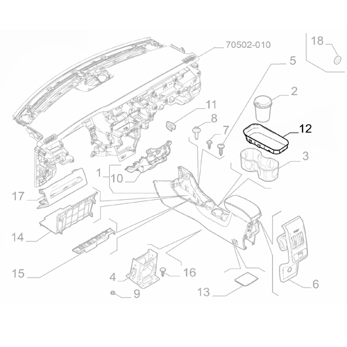 Genuine Central Console Cup Holder Trim - Jeep Compass 2021- | 60952698