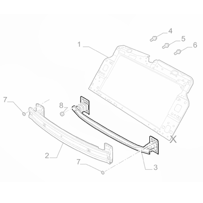 Genuine Front Bumper Crossrail - Fiat 500 2020-Onwards | 52138527