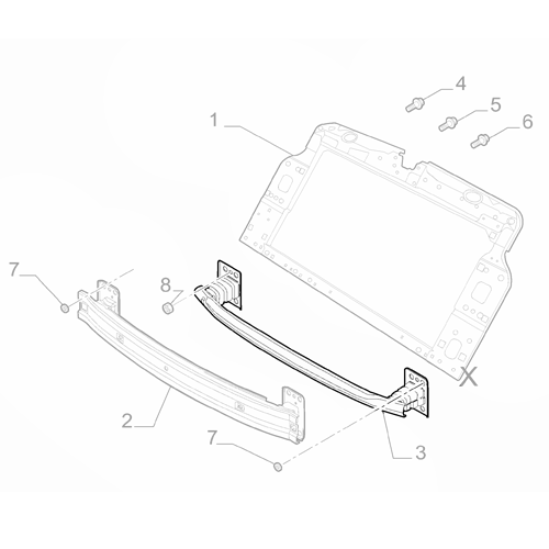 Genuine Front Bumper Crossrail - Fiat 500 2020-Onwards | 52138527