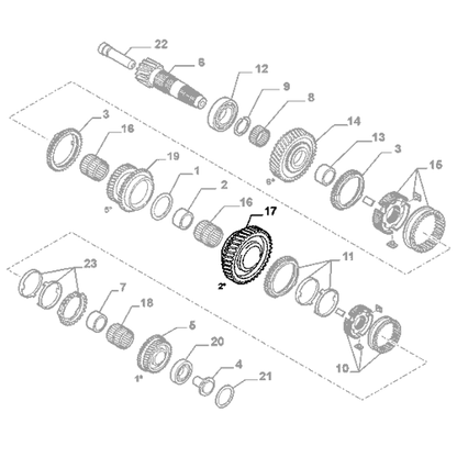 Genuine 2nd Gear Wheel - Fiat 500L / 500X / Ducato / Doblo | 46343308