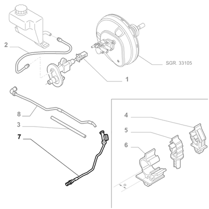 Genuine Clutch Release Hydraulic Control Hose - Fiat Punto RHD | 55207439