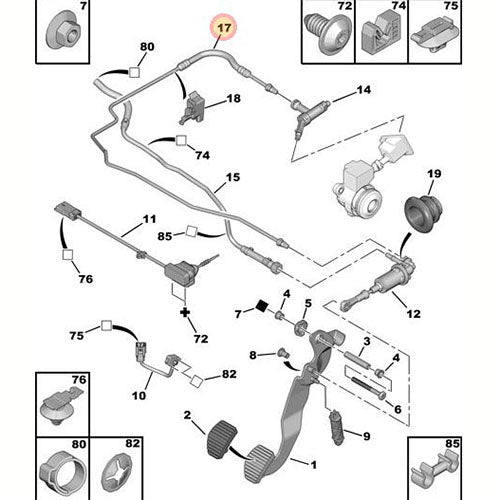 Declutching Control Pipe - Peugeot 3008 2008-2016 | 2156V2