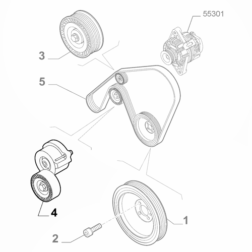 Genuine Auxiliary Tensioner - Alfa Romeo Giulietta 2013-2020 | 55248410