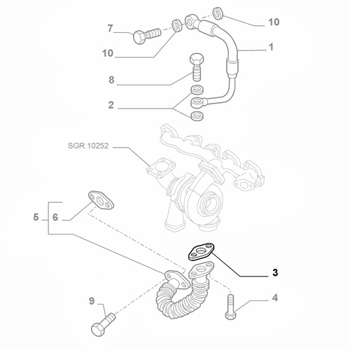 Genuine Turbocharger Lower Gasket - Fiat / Alfa Romeo / Lancia | 55193060