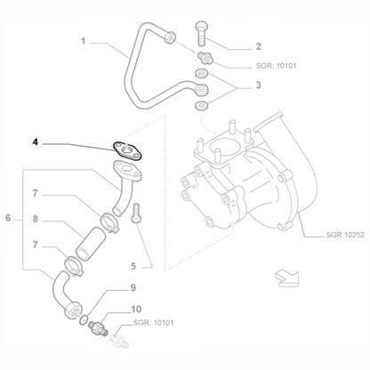 Genuine Turbocharger Sealing Gasket - Fiat Ducato 1994-Onwards | 500370706