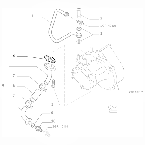 Genuine Turbocharger Sealing Gasket - Fiat Ducato 1994-Onwards | 500370706