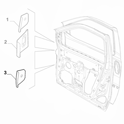 Genuine Lower Front Door Bracket - Fiat Doblo 2015-2023 | 52063626