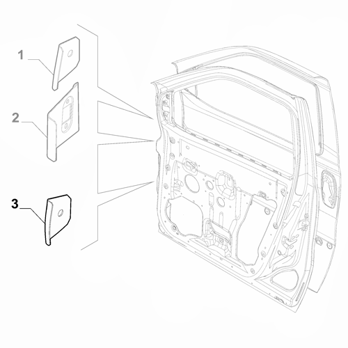 Genuine Lower Front Door Bracket - Fiat Doblo 2015-2023 | 52063626