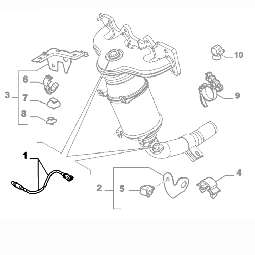 Genuine Down-Stream Lmbda Probe - Fiat 500 / Panda | 55249876