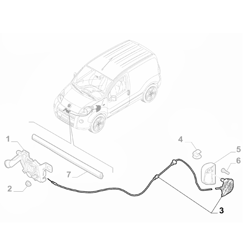 Genuine Bonnet Release Cable - Fiat Fiorino 2007-2024 | 1394106080