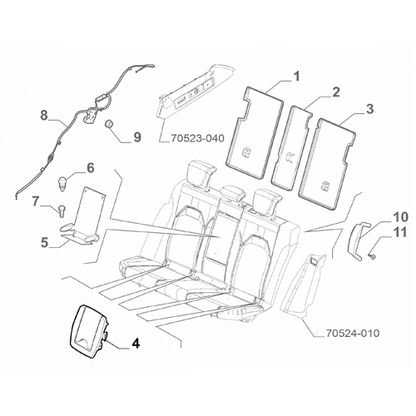 Genuine Rear Seat Isofix Cover - Alfa Romeo Stelvio 2017-Onwards | 6500017481