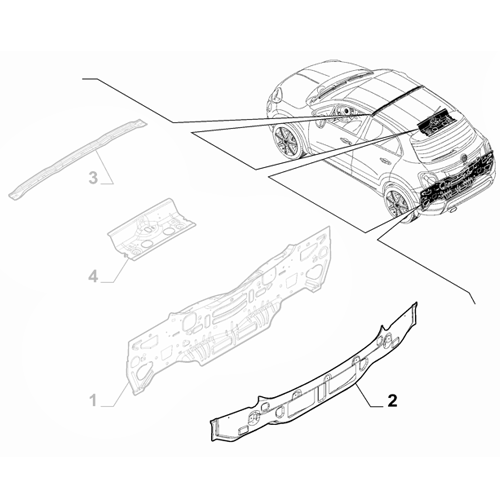 Genuine Rear Crossrail - Fiat 500X 2015-Onwards | 51942228