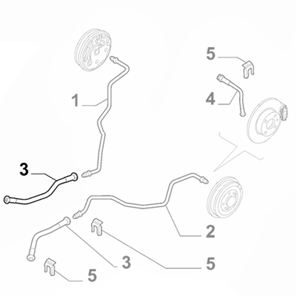 Genuine Rear Brake Pipe - Fiat 500 / Panda | 52110425