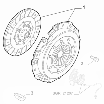 Genuine 2-Piece Clutch - Abarth 500 / Alfa Romeo Mito 1.4 | 55255355