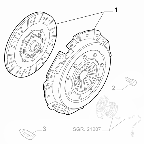 Genuine 2-Piece Clutch - Abarth 500 / Alfa Romeo Mito 1.4 | 55255355