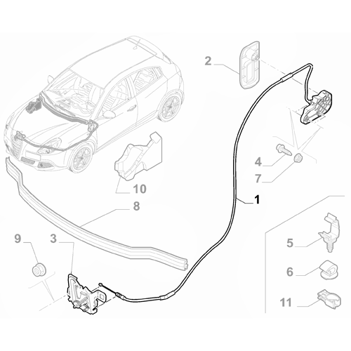 Genuine Hood Release Cable - Alfa Romeo Giulietta 2010-2020 | 50555554
