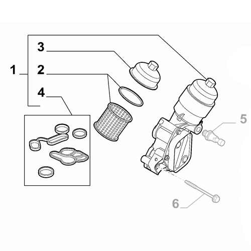 Genuine Engine Oil Cooler - Fiat 500 / 500L / Panda 0.9 | 55225515