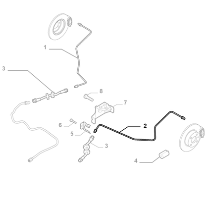 Genuine Left Rear Brake Hose - Fiat Doblo 2009-2023 | 52057584