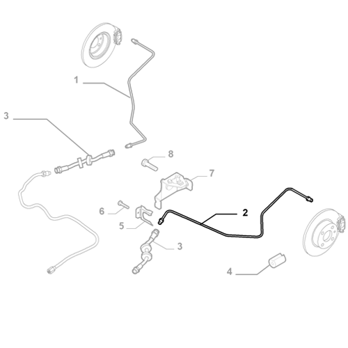 Genuine Left Rear Brake Hose - Fiat Doblo 2009-2023 | 52057584